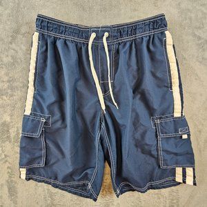 Kanu Surf Swim Trunks Men's Large Blue Barracuda Mesh Lining Pockets Beach